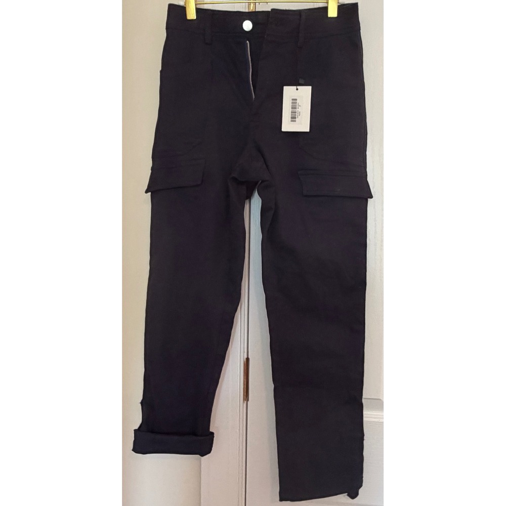Hayes Women Navy Blue Cargo Utility Pants High Rise Straight Leg‎ Size 2P NEW